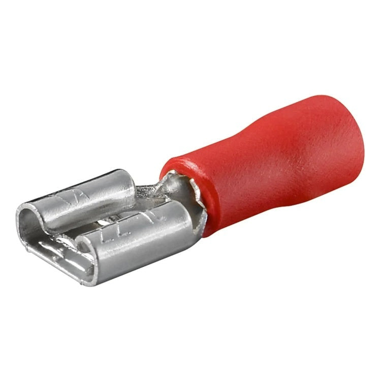 GK-11495 Vrouwelijke vlakstekkeraansluiting 6,3 mm rood - 100 stuks