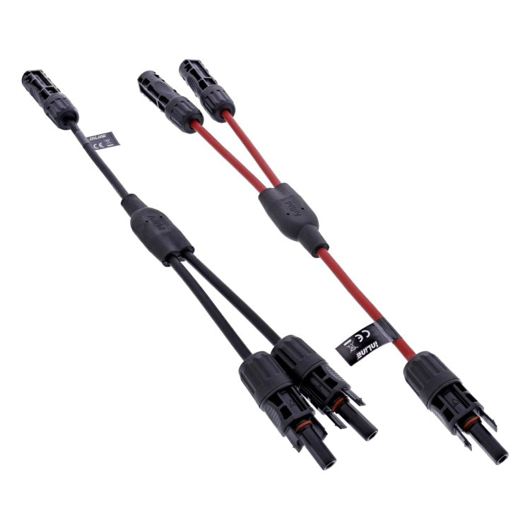 GK-11512 36 cm Solar Y-splitter kabelset 2-weg - zwart/rood