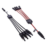 GK-11514 42 cm Solar Y-splitter kabelset 4-weg - zwart/rood