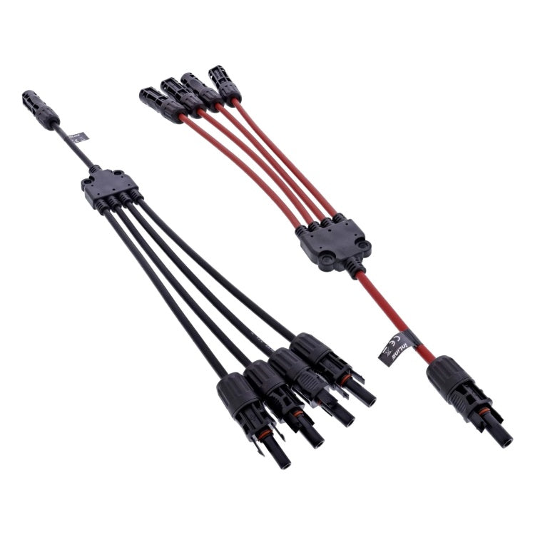 GK-11514 42 cm Solar Y-splitter kabelset 4-weg - zwart/rood