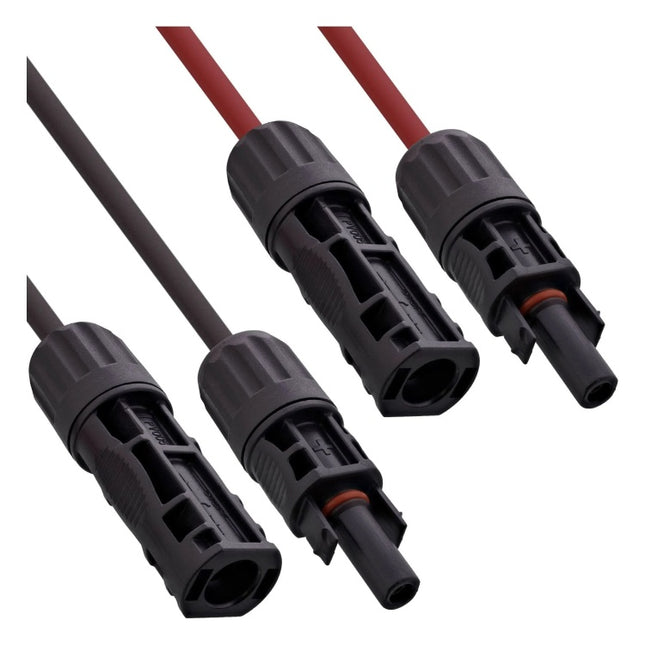 GK-11518 75 cm Solar kabelverlengset met solarstekkers - 6 mm² - zwart/rood