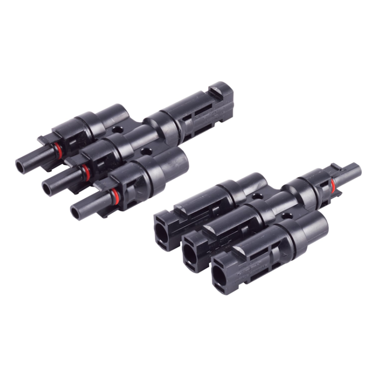 GK-11529 Solar PV T-adapterset - 1 naar 3 - IP67 - 1500 V - zwart