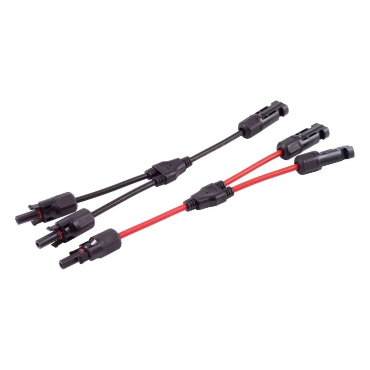 GK-11531 30 cm MC4 (PV4) T-Adapterkabel Set 2-naar-1, 4 mm²- rood/zwart