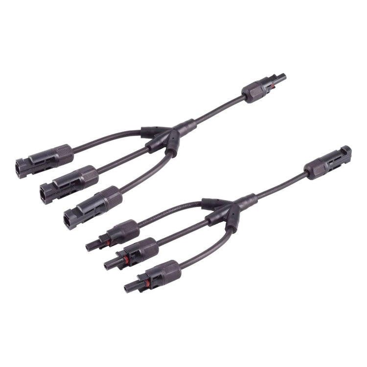 GK-11532 30 cm MC4 (PV4) Y-Adapterkabel Set 3-naar-1, 4 mm²- zwart