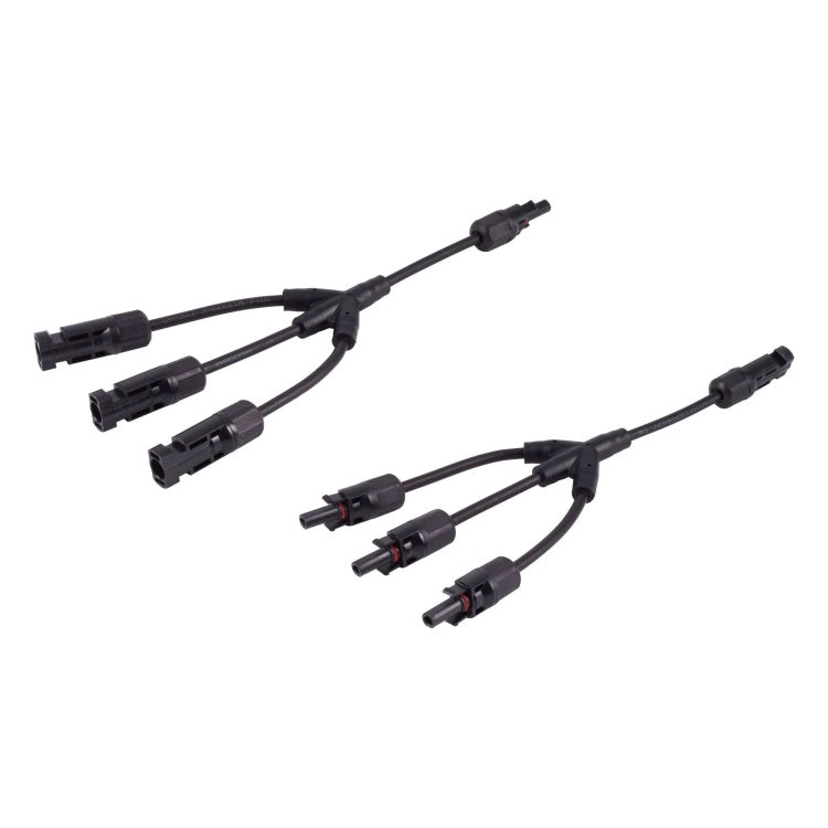 GK-11535 30 cm MC4 (PV4) Y-Adapterkabel Set 3-naar-1, 6 mm²- zwart