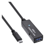GK-11543 5 meter USB-C naar USB-A actieve verlengkabel - USB 3.0 - Zwart
