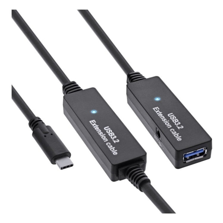 GK-11545 15 meter USB-C naar USB-A actieve verlengkabel - USB 3.0 - Zwart