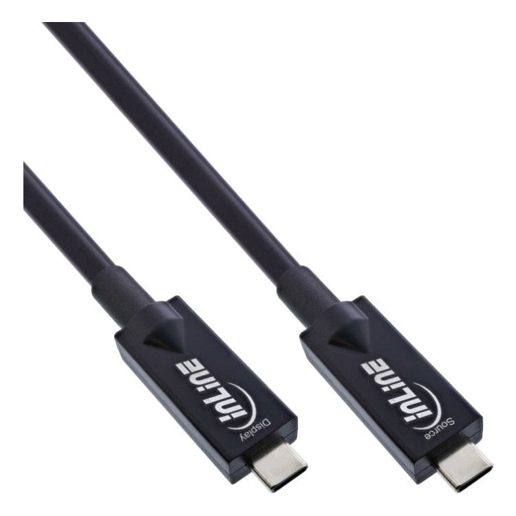 GK-11549 10 meter USB 3.2 Gen.2 AOC-kabel - USB-C naar USB-C - Glasvezel hybride - 10 Gb/s - Zwart