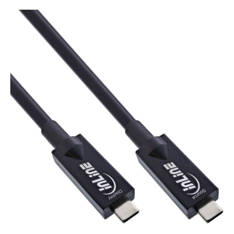 GK-11550 15 meter USB 3.2 Gen.2 AOC-kabel - USB-C naar USB-C - Glasvezel hybride - 10 Gb/s - Zwart