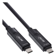 GK-11554 10 meter USB 3.2 Gen.2 AOC-kabel - USB-C naar USB-C - 8K@60Hz - 60W - zwart