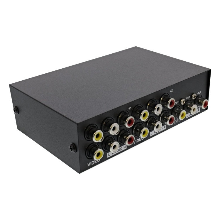 GK-11589 AV-schakelaar handmatig 4-poorts, 3x RCA IN/OUT