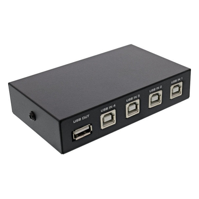GK-11592 USB 2.0 handmatige schakelaar - 1 apparaat naar 4 computers - USB-A - zwart