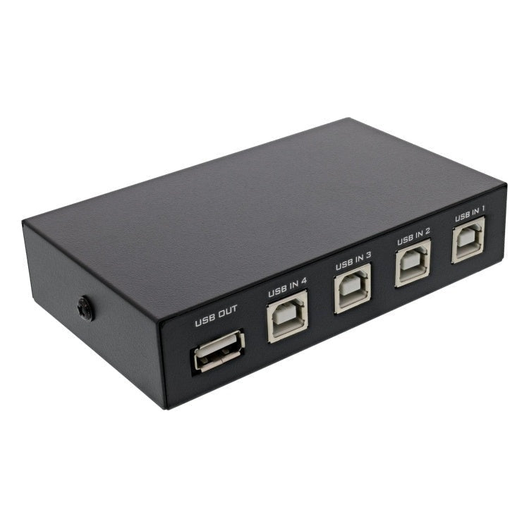 GK-11592 USB 2.0 handmatige schakelaar - 1 apparaat naar 4 computers - USB-A - zwart