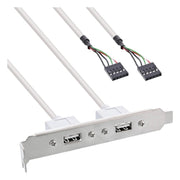 GK-11617 30 cm Slotplaatje met 2x USB 2.0 poorten - 2x USB-A vrouwelijk naar 2x 5-pins interne header