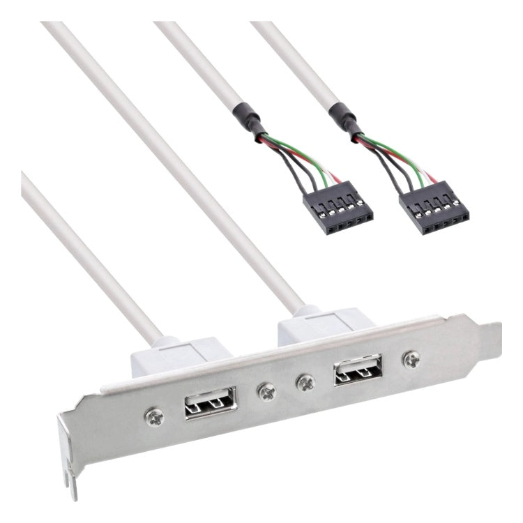 GK-11617 30 cm Slotplaatje met 2x USB 2.0 poorten - 2x USB-A vrouwelijk naar 2x 5-pins interne header