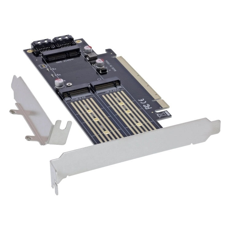 GK-11647 PCI Express x16 uitbreidingskaart naar 2x M.2 en 1x mSATA