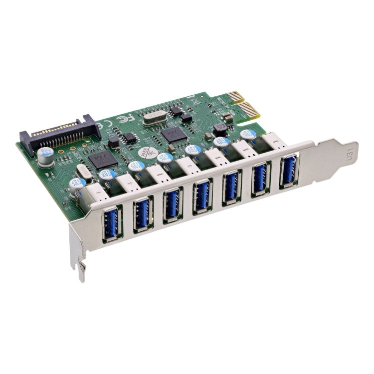 GK-11652 PCIe USB 3.2 Gen.1 uitbreidingskaart met 7x USB-A poorten