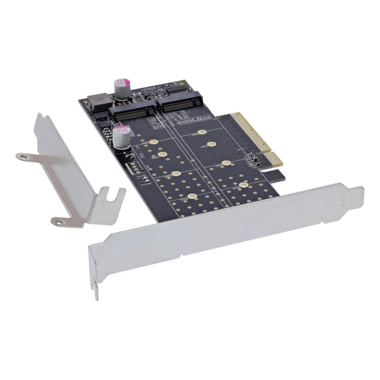 GK-11654 PCIe uitbreidingskaart voor 2x NVMe M.2 SSD (PCIe 3.0 x8, Bifurcation