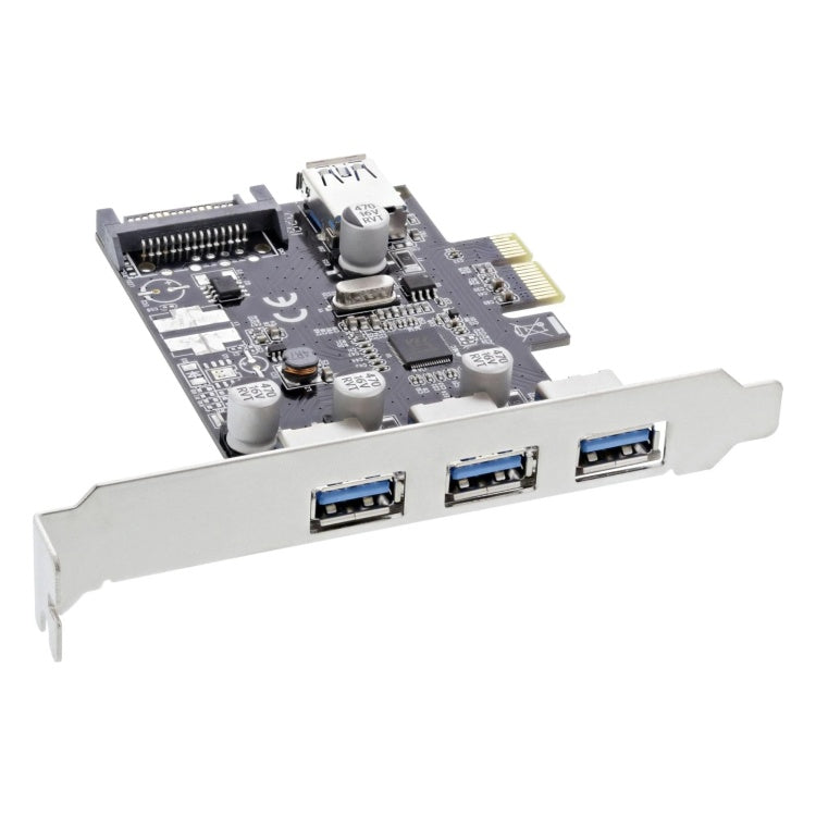 GK-11656 PCIe USB 3.2 Gen.1 uitbreidingskaart met 3 externe en 1 interne USB-A poort