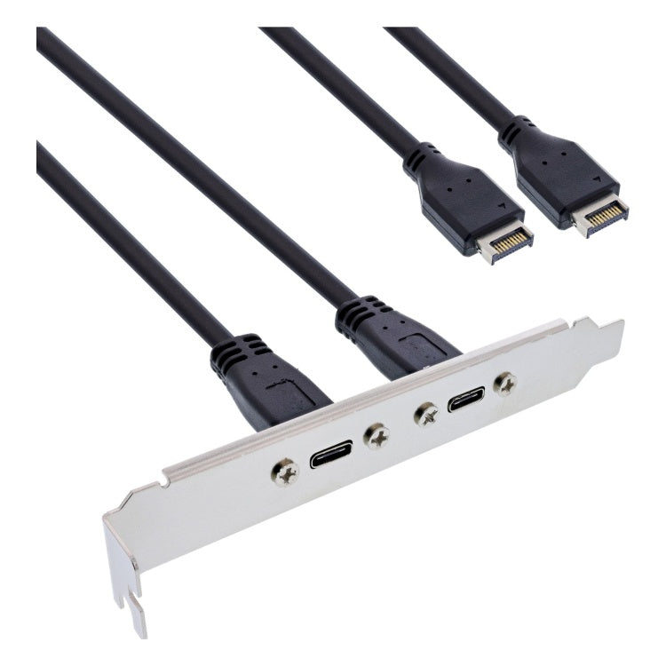GK-11660 50 cm USB-C Uitbreidingsbeugel - 2x USB-C naar USB 3.2 Gen 2 Key-A
