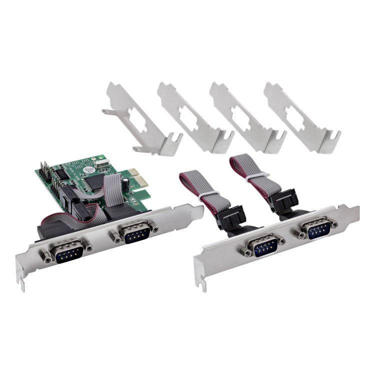 GK-11678 PCIe x1 Interfacekaart 4x RS-232 D-Sub 9-poorts incl. low-profile brackets