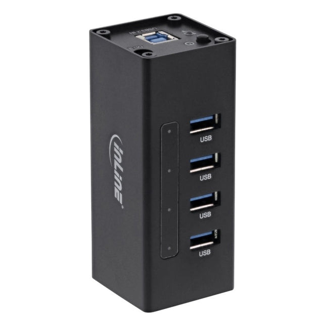 GK-11715 1 meter - USB hub - 4 poorten - USB 3.2 Gen.1 - met externe 12V voeding - zwart