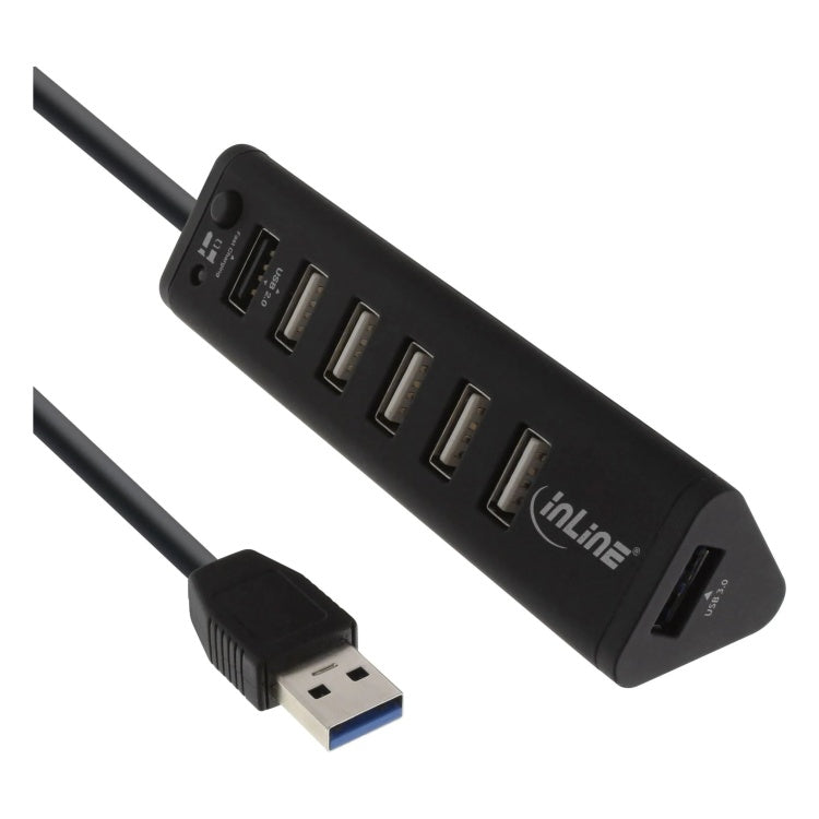 GK-11727 50 cm - Smart Hub - 7-poorts USB 3.2 Gen.1 / USB 2.0 - Zwart