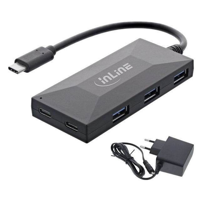 GK-11731 15 cm - USB hub - USB-A / USB-C - 3x USB-A + 2x USB-C - USB 3.2 Gen.1 - 5 Gb/s - met externe voeding