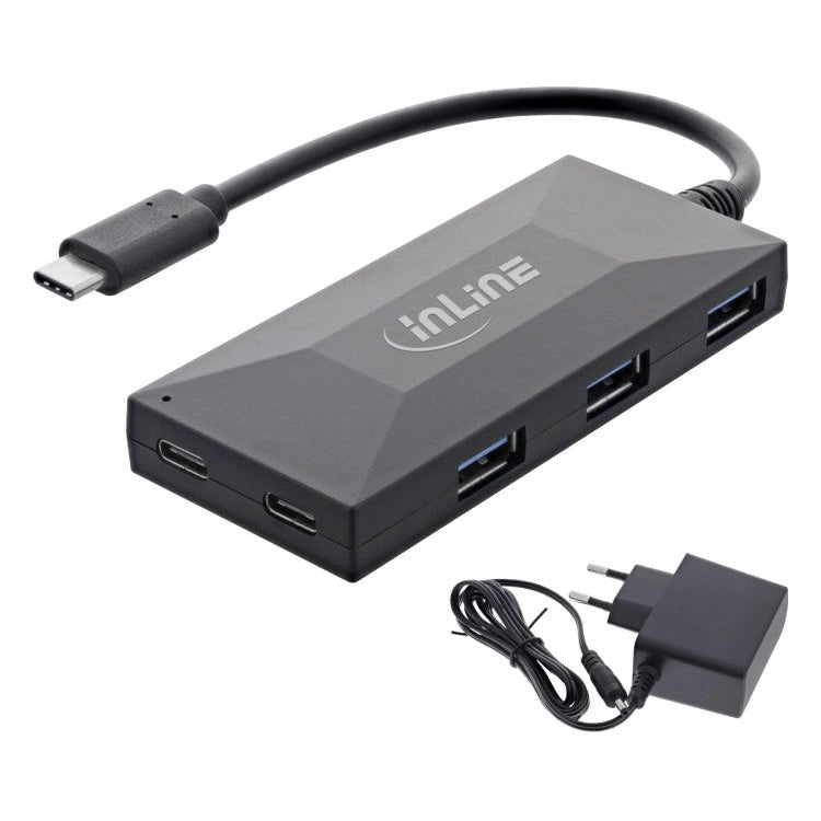 GK-11731 15 cm - USB hub - USB-A / USB-C - 3x USB-A + 2x USB-C - USB 3.2 Gen.1 - 5 Gb/s - met externe voeding