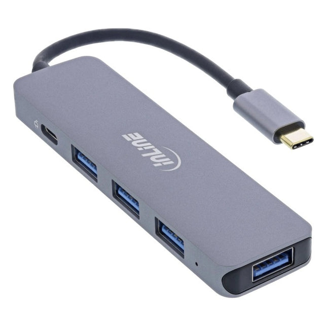 GK-11732 15 cm - USB-C hub - 4x USB-A + USB-C Power Delivery - USB 3.2 Gen.1 - 5 Gb/s - aluminium
