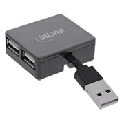 GK-11735 4 cm - USB 2.0 4-poorts hub - USB-A mannelijk naar 4x USB-A vrouwelijk - Zwart