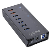 GK-11740 60 cm - USB 3.2 Gen.1 hub - 7 poorten - USB-A/USB-C - 5 Gb/s - aluminium - externe voeding