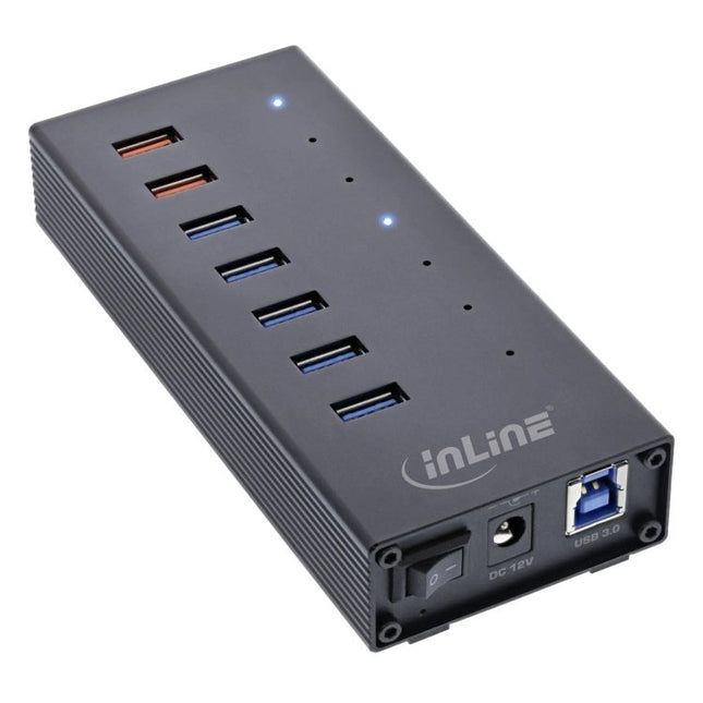 GK-11740 60 cm - USB 3.2 Gen.1 hub - 7 poorten - USB-A/USB-C - 5 Gb/s - aluminium - externe voeding