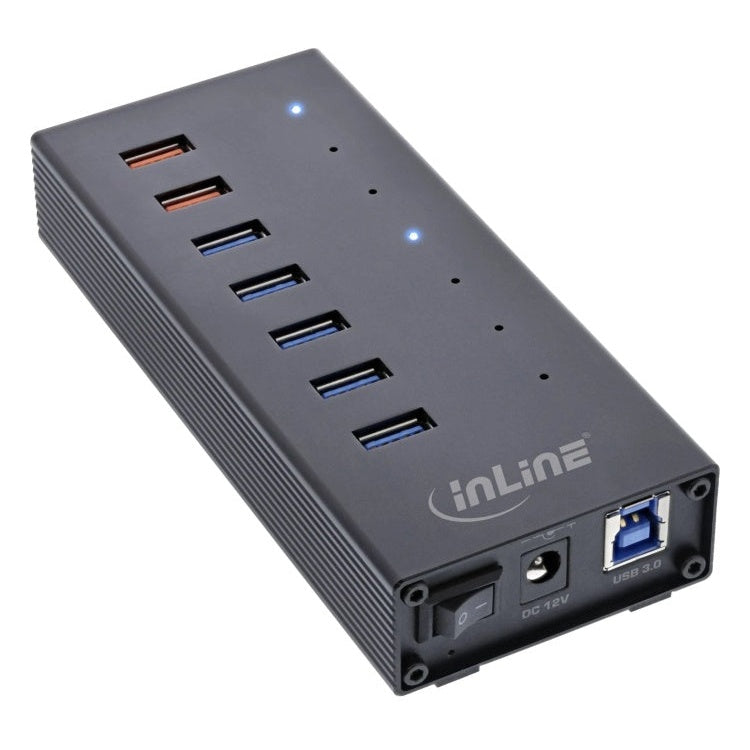 GK-11740 60 cm - USB 3.2 Gen.1 hub - 7 poorten - USB-A/USB-C - 5 Gb/s - aluminium - externe voeding