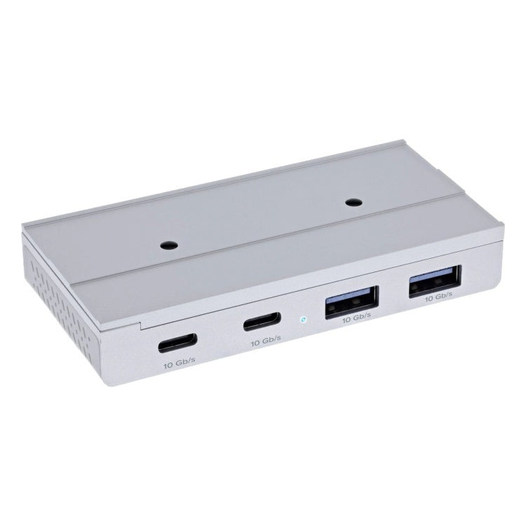 GK-11742 4-poorts magnetische USB-hub - 2x USB-C + 2x USB-A - USB 3.2 Gen.2 - 10 Gb/s - aluminium