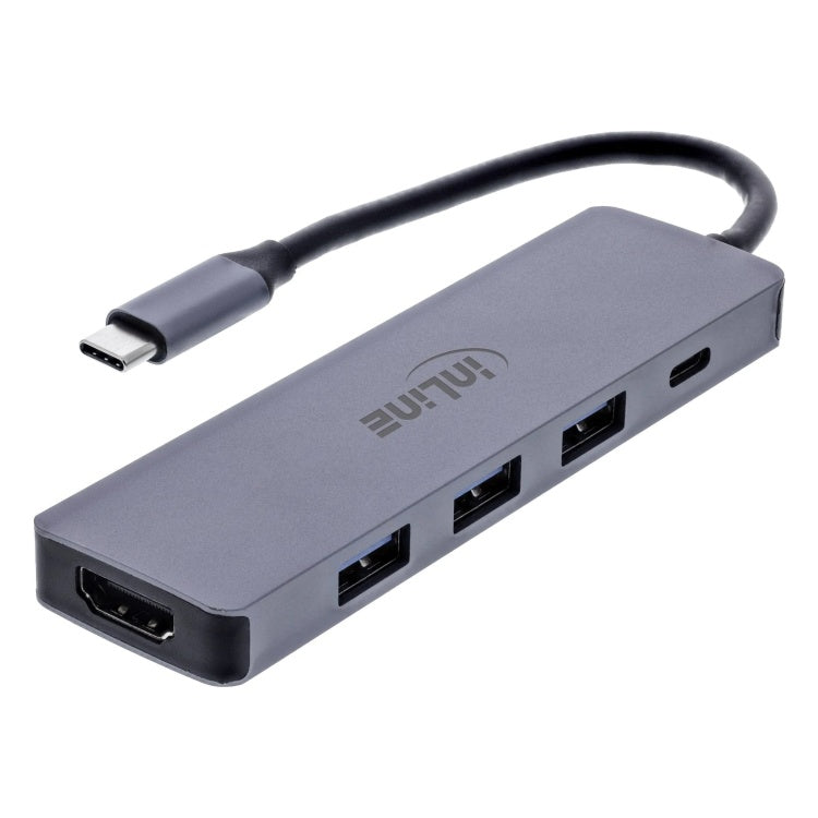 GK-11751 Multifunctionele USB-C hub met 3x USB-A, HDMI 4K/60 Hz en USB-C PD 100W