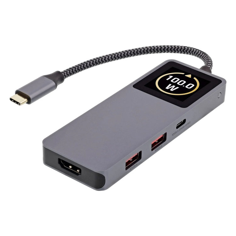 GK-11752 USB 3.2 Gen.2 multifunctionele hub met 3x USB-C, 2x USB-A, HDMI 4K en PD 100W + display
