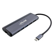 GK-11754 USB-C multiport adapter met HDMI, DisplayPort, USB, RJ45, SD en Power Delivery 100W