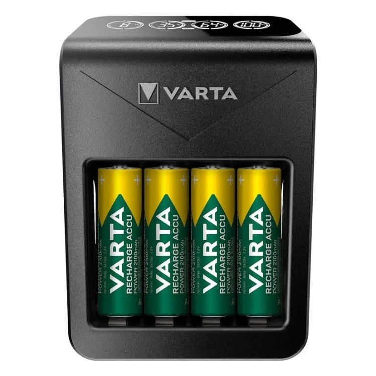 GK-11760 VARTA LCD Plug Charger+ Batterijlader voor AA, AAA en 9V NiMH-batterijen inclusief 4x AA 2100 mAh