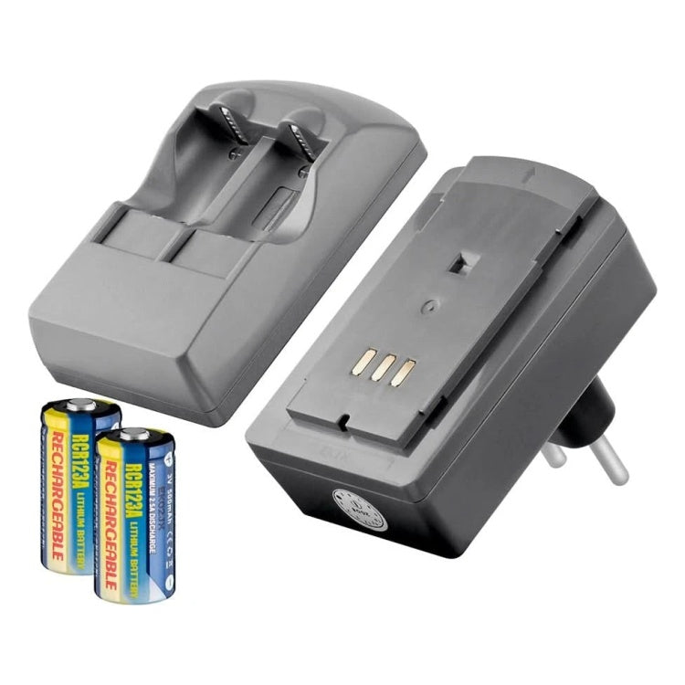 GK-11762 Fotobatterijlader voor RCR123-batterijen inclusief 2x RCR123 oplaadbare batterijen