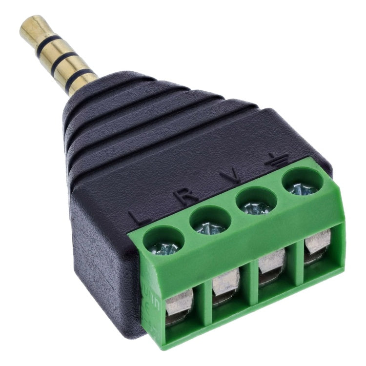 GK-11763 Adapter 3,5 mm jack 4-pins (TRRS) naar aansluitblok - zwart
