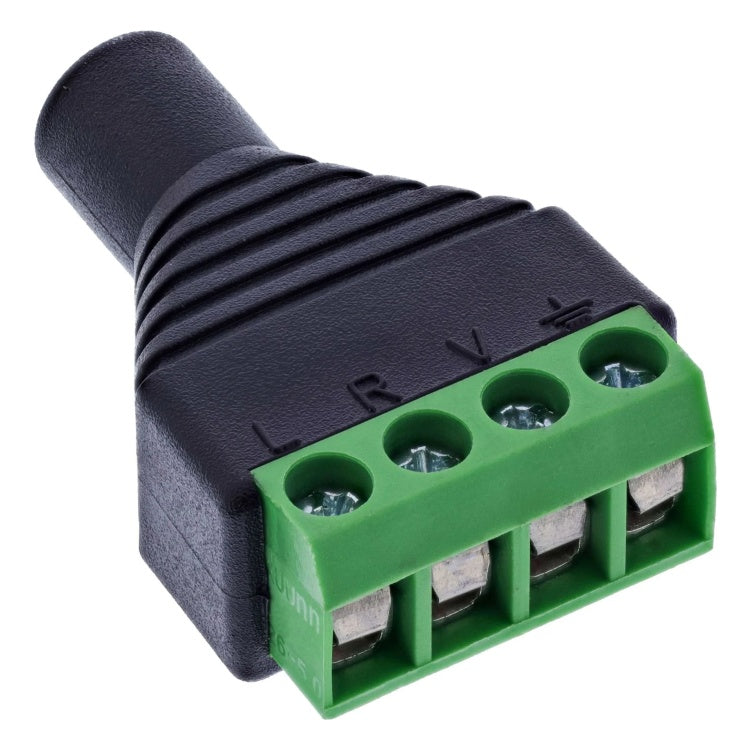 GK-11764 Adapter 3,5 mm jack 4-pins (TRRS) naar 4-polig aansluitblok - zwart