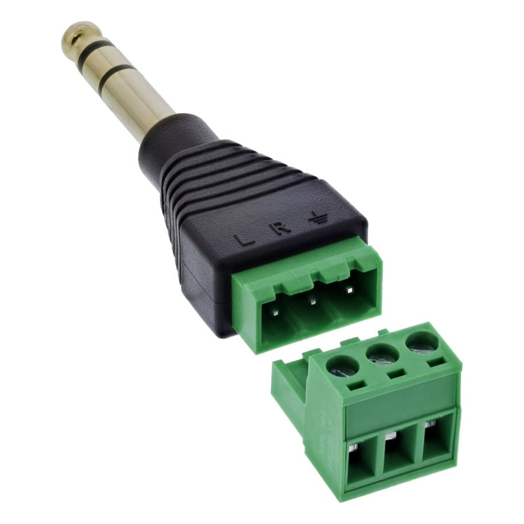 GK-11766 Adapter 6,35 mm jackplug (TRS) naar 3-polig aansluitblok - stereo