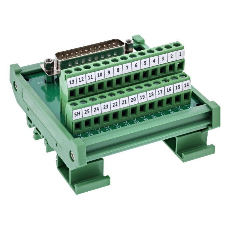 GK-11768 D-Sub 25 klemmenblok - stekker - schroefklem - DIN-rail - genummerd