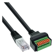 GK-11788 15 cm RJ45 aansluitblok - stekker naar insteekklem - Cat.5e - zwart