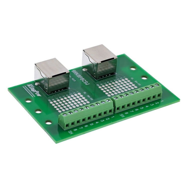 GK-11795 RJ45 aansluitblok - 2x RJ45 contactdoos - recht - voor DIN-rail