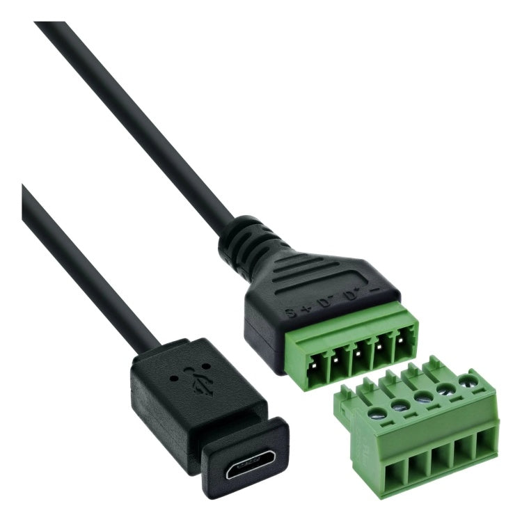 GK-11797 Micro USB aansluitblok - Micro USB contactdoos naar 5-polige schroefklem - inclusief 1 meter kabel