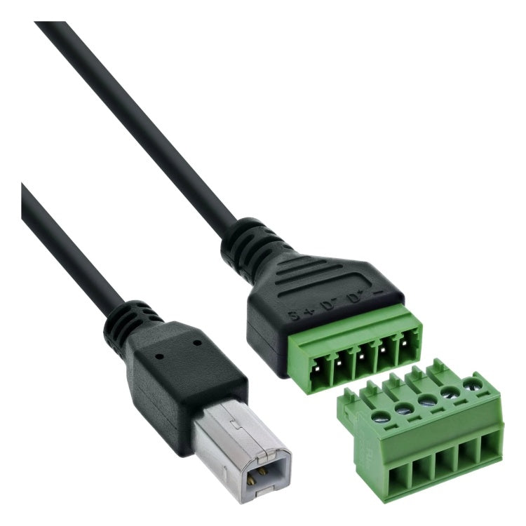GK-11803 USB-B aansluitblok - USB-B stekker naar 5-polige schroefklem - inclusief 1 meter kabel