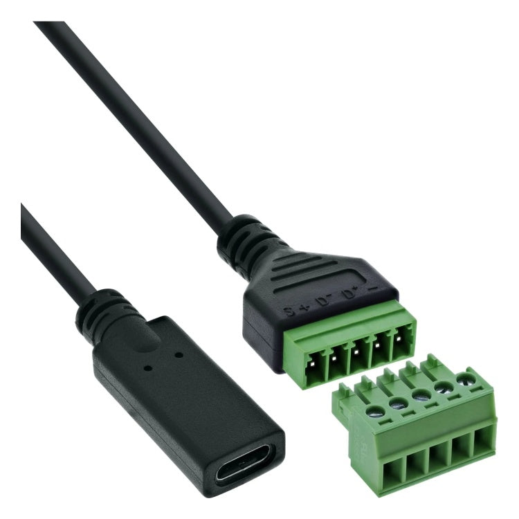 GK-11804 USB-C aansluitblok - USB-C aansluiting naar 5-polige schroefklem - inclusief 1 meter kabel