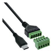 GK-11805 USB-C aansluitblok - USB-C stekker naar 5-polige schroefklem - inclusief 1 meter kabel